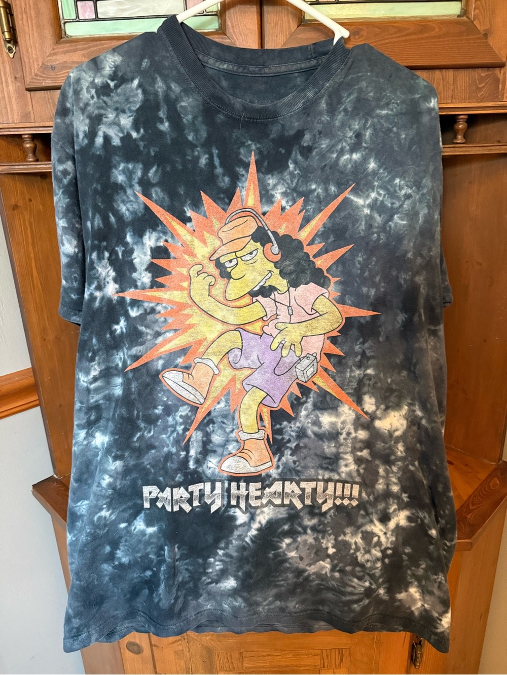 Metal Rules Simpsons tie-dye t-shirt featuring Otto Mann the bus driver L unisex